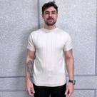 Camiseta Masculina Tricot Modal Premium Elegante Slim Confortável