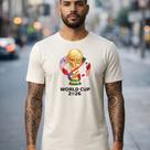 Camiseta Masculina Troféu Mundial Futebol Estampa Grande Países Sede Malha Leve Respirável Colecionador Evento Copa Estádio Torcedor Fanático