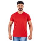 Camiseta Masculina Vermelha Casual Gola Careca Camisa Algodão Macia Quentinha e Confortável Trabalho Festa