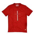 Camiseta Masculina Vermelha Jesus Cristo Cruz Prata