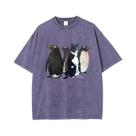 Camiseta masculina vintage lavada com floco de neve casual streetwear verão camiseta de manga curta