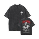 Camiseta Masculina Vintage Lavada Y2K Com Estampa Religiosa Jesus Perdoa-lhes Pai - Blusa E