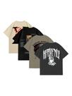Camiseta masculina VIPWOLF de 4 peças com estampa Y2K, manga curta Camiseta masculina VIPWOLF de 4 peças com estampa Y2K, manga curta