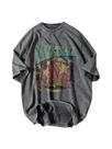 Camiseta masculina VIPWOLF, estampada, grande, Y2K, vintage, cinza escuro