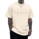 Camiseta masculina Weripoah com estampa gráfica de letras de damasco de tamanho grande