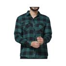 Camiseta Masculina Xadrez Flanelada Com Bolsos Manga Longa