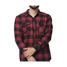 Camiseta Masculina Xadrez Flanelada Com Bolsos Manga Longa