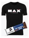 Camiseta Max Titanium Brinde Whey Bar Dry Fit Treino Camisa -