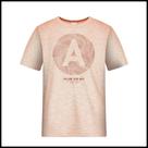 Camiseta Menino Alakazoo em Malha Flamê com Estampa Frontal cor Laranja
