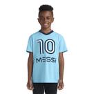 Camiseta Messi Boys' Lifestyle de manga curta, azul, tamanho 4