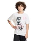 Camiseta Messi Infantil Slim Fit de Algodão Estampada Branca 14-16
