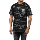 Camiseta Militar Camuflada Estampada Preta e Cinza