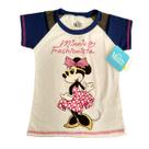 Camiseta Minnie Mouse Branca e Azul