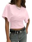 Camiseta MISSACTIVER Y2K Grunge com cintura apertada e manga em forma de morcego