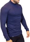 Camiseta ml gola alta canelada azul marinho