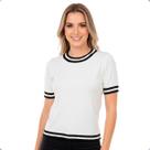 Camiseta Modal Feminina Moda Casual Cor:PretoTamanho:M