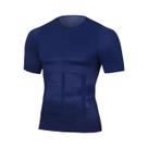 Camiseta Modeladora Masculina Slimming, Top De Fitness Com Mangas Curtas E Elástico Para Modelagem