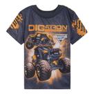 Camiseta Monster Jam Digatron Little Boys cinza carvão/amarela