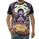 Camiseta Monstros Jogando Pôquer Jogos Cartas Baralho Arte
