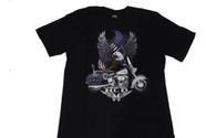 Camiseta Moto Harley Davidson com Águia Blusa Adulto Unissex Adulto e Plus Size HCD397 BM