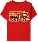 Camiseta Mrocioa Little Boys Fire Truck Sequins 6-7 anos vermelha