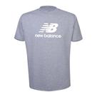 Camiseta New Balance Essentials Cinza e Branco Masculino