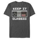 Camiseta Nintendo Keep it Classic Masculina - Tamanho L - Cinza Chumbo