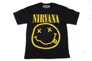Camiseta Nirvana Logo Preta Banda de Rock Grunge Kurt Kobain MR018 BM