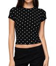 Camiseta NUFIWI Y2k Baby Polka Dot de manga curta para mulheres