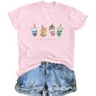 Camiseta Oiiaayy Cute Graphic Boba Tea Bubble Tea para meninas rosa