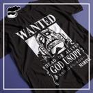 Camiseta One Piece God Usopp Wanted Unissex Anime Camiseta One Piece God Usopp Wanted Unissex Anime