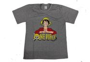 Camiseta One Piece Luffy Cinza Blusa Adulto Unissex Fire2454 BM