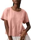 Camiseta OPCAKM, blusas fofas para mulheres, plissada, swing de verão