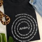 Camiseta Oração T-Shirt Feminina Moda 100% Algodão Cristã P ao G2 Plus Size Blusa Preta Camiseta Oração T-Shirt Feminina Moda 100% Algodão Cristã P ao G2 Plus Size Blusa Preta