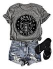 Camiseta OUNAR Basic Witch Coffee para mulheres com estampa de Halloween