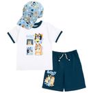 Camiseta Outfit Bluey Family Big Boys, shorts e boné de 10 a 12 anos