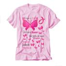 Camiseta Outubro Rosa prevenção do cancer de mama cor Rosa