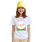Camiseta Ovelhinhas de Cristo Jesus Ovelha Rosa Camisa Personalizada Blusa Infantil e Juvenil Algodão com Poliéster