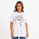 Camiseta Oversized Academia Unicórnio Frase Feminina