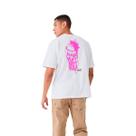 Camiseta Oversized Branca Make Art Not War Rosa