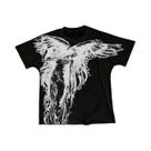 Camiseta Oversized Com Estampa Gótica Estilo Y2K, Gola Redonda, Algodão, Casual, Streetwear Para