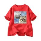Camiseta Oversized Engraçada Com Gato Guaxinim E Lixo, Estilo Meme De Humor Negro: Alguma Vez Penso,