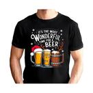 Camiseta Oversized Engraçada De Natal Com Estampa De Cerveja, Moda Casual De Férias, Streetwear