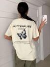 Camiseta Oversized Estampa Borboleta Bonita Voando Dançando Life Style Flying