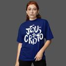 Camiseta Oversized Feminina Estampa Evangelica Jesus Cristo Yeshua Leão