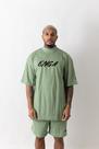 Camiseta Oversized Gola Alta Camurça