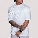 Camiseta Oversized Gola Alta Larga Basic Lisa Streetwear Masculina