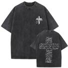 Camiseta Oversized Gótica Rock Jesus Forgive Them Vintage Lavada Unissex Streetwear