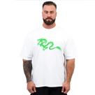 Camiseta Oversized Masculina Estampa Personalizada Tribal Dragão Corte Largo Confortável Algodão Fio Penteado Acabamento Premium