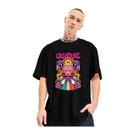 Camiseta Oversized Masculina Gato Psicodelico Treino Academia Maromba Streetwear